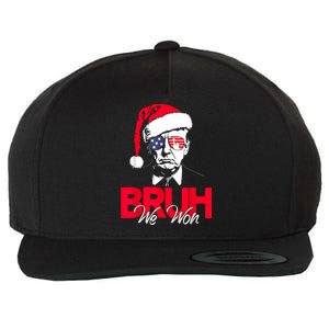 Bruh We Won Funny Christmas Santa Hat Trump 47 Usa President Wool Snapback Cap