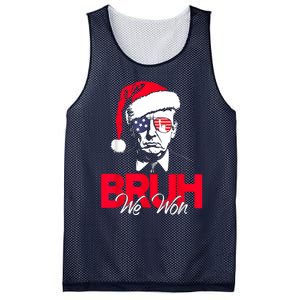 Bruh We Won Funny Christmas Santa Hat Trump 47 Usa President Mesh Reversible Basketball Jersey Tank