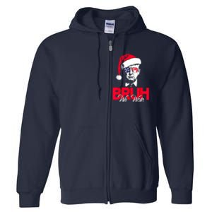 Bruh We Won Funny Christmas Santa Hat Trump 47 Usa President Full Zip Hoodie