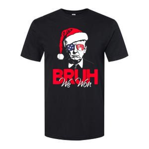 Bruh We Won Funny Christmas Santa Hat Trump 47 Usa President Softstyle CVC T-Shirt