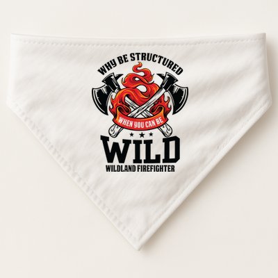 Be Wild Wildland Firefighter Axe And Mask Funny Gift USA-Made Doggie Bandana