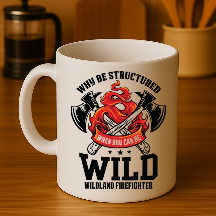 Be Wild Wildland Firefighter Axe And Mask Funny Gift Mug