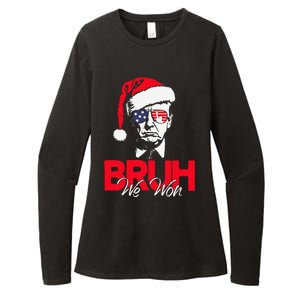 Bruh We Won Funny Christmas Santa Hat Trump 47 Usa President Womens CVC Long Sleeve Shirt