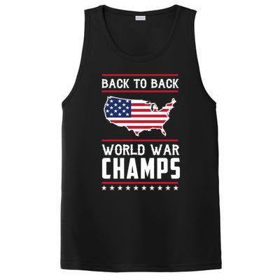 Backtoback World War Champs Us Flag 4th Of July Gift PosiCharge Competitor Tank