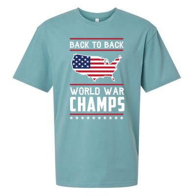 Backtoback World War Champs Us Flag 4th Of July Gift Sueded Cloud Jersey T-Shirt