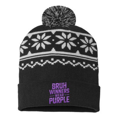 Bruh Winners Wear Purple USA-Made Snowflake Beanie