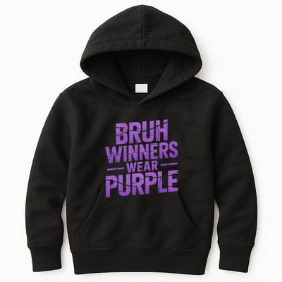 Bruh Winners Wear Purple Kids Hoodie