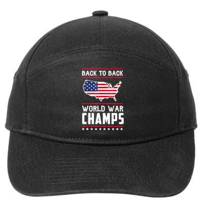 BackToBack World War Champs US Flag 4th Of July 7-Panel Snapback Hat