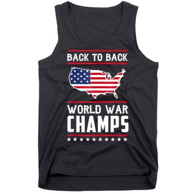 BackToBack World War Champs US Flag 4th Of July Tank Top