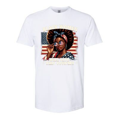 Black Women Will Save This Country LocD Hair Usa Flag Softstyle® CVC T-Shirt