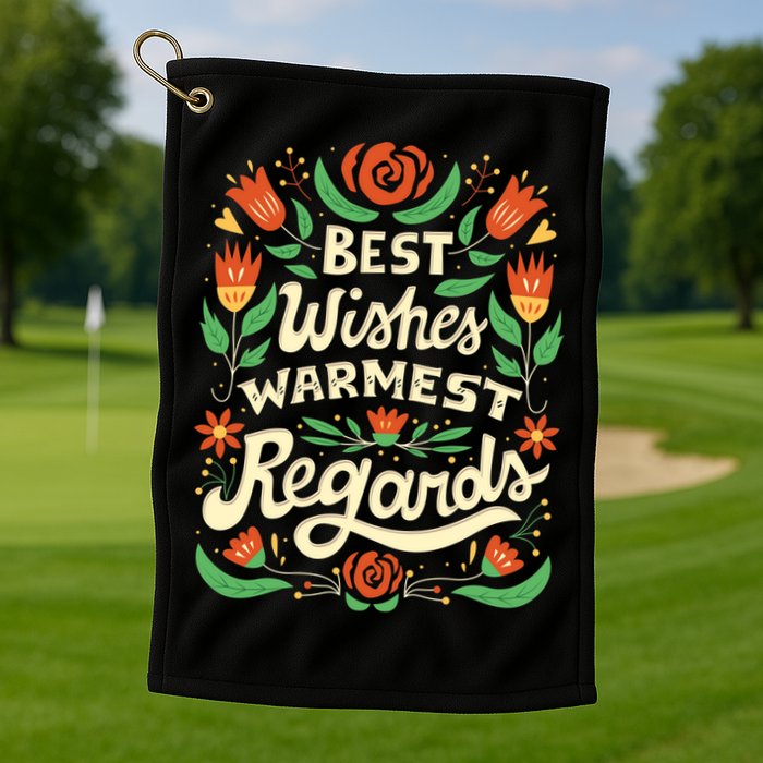 Best Wishes Warmest Regards Golf Towel