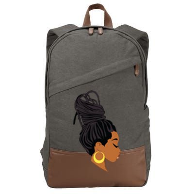 Black Woman With Dreadlocks Cotton Canvas Backpack