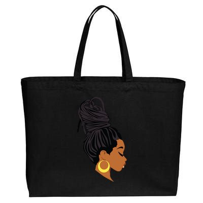 Black Woman With Dreadlocks Cotton Canvas Jumbo Tote