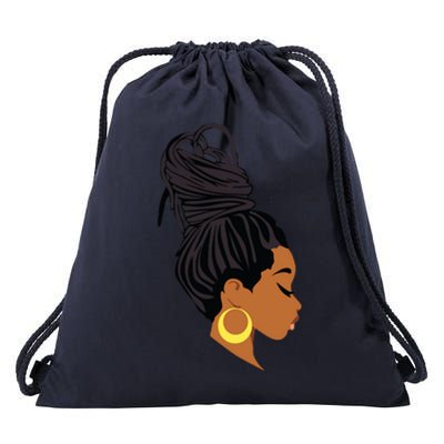 Black Woman With Dreadlocks Drawstring Bag