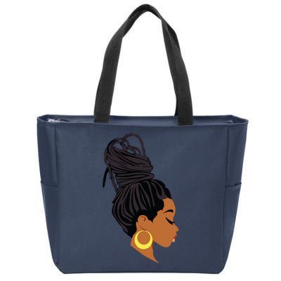 Black Woman With Dreadlocks Zip Tote Bag