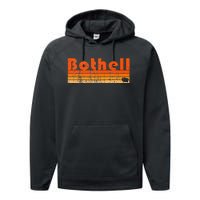 BOTHELL WA WASHINGTON Funny City Home Roots Gift Retro 80s Performance Fleece Hoodie