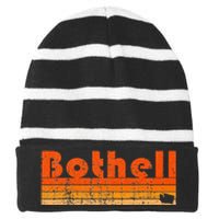 BOTHELL WA WASHINGTON Funny City Home Roots Gift Retro 80s Striped Beanie with Solid Band