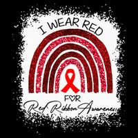 Bleached We Wear Red For Red Ribbon Week Awareness Rainbow Premium T-Shirt