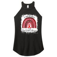 Bleached We Wear Red For Red Ribbon Week Awareness Rainbow Women's Perfect Tri Rocker Tank