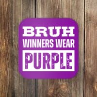 Bruh Winners Wear Purple Vintage Retro Coaster