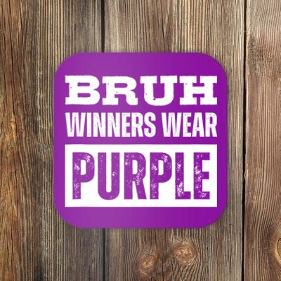 Bruh Winners Wear Purple Vintage Retro Coaster