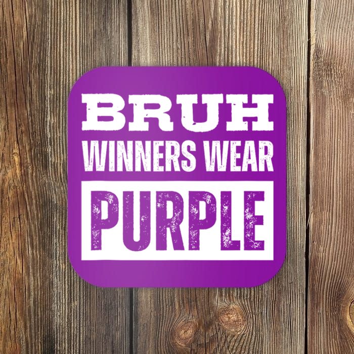 Bruh Winners Wear Purple Vintage Retro Coaster