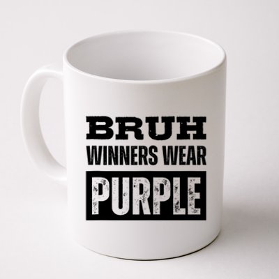 Bruh Winners Wear Purple Vintage Retro Coffee Mug