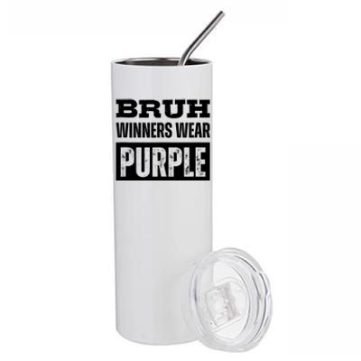 Bruh Winners Wear Purple Vintage Retro Stainless Steel Tumbler