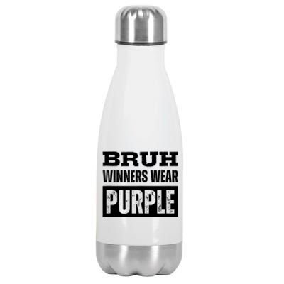 Bruh Winners Wear Purple Vintage Retro Stainless Steel Insulated Water Bottle