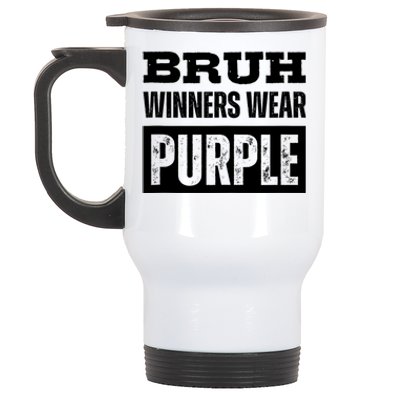 Bruh Winners Wear Purple Vintage Retro Stainless Steel Travel Mug