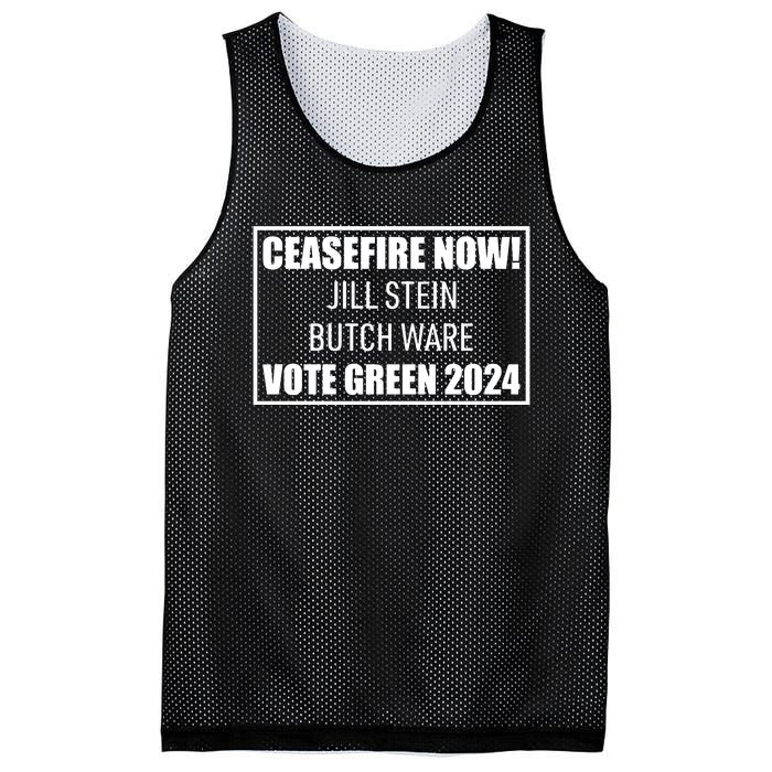 Butch Ware Wearing Ceasefire Now Jill Stein Butch Ware Vote Green 2024 Mesh Reversible Basketball Jersey Tank