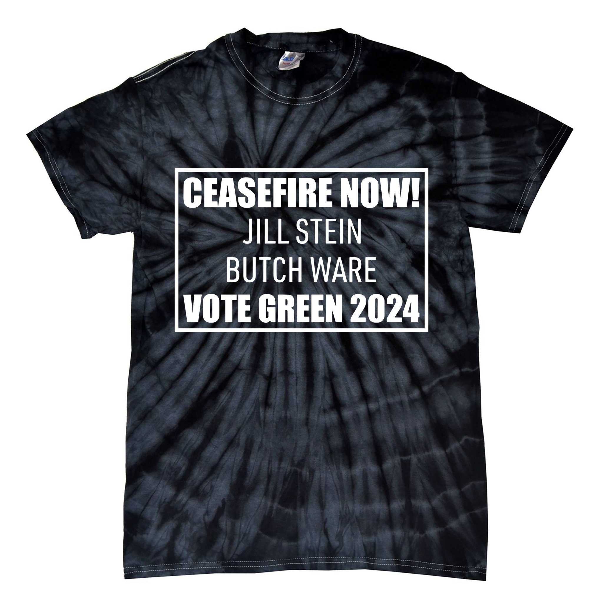 Butch Ware Wearing Ceasefire Now Jill Stein Butch Ware Vote Green 2024 Tie-Dye T-Shirt