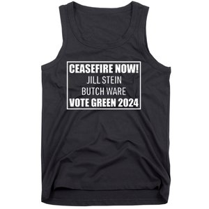 Butch Ware Wearing Ceasefire Now Jill Stein Butch Ware Vote Green 2024 Tank Top