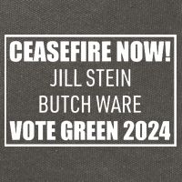 Butch Ware Wearing Ceasefire Now Jill Stein Butch Ware Vote Green 2024 Cotton Canvas Backpack