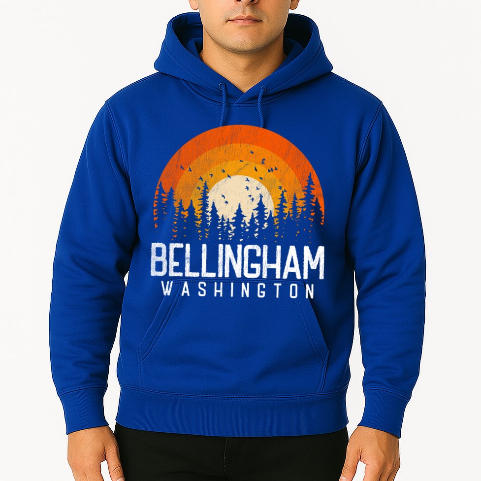 Bellingham Washington Wa Gift Retro 70s 80s Vintage Gift Great Gift Hoodie