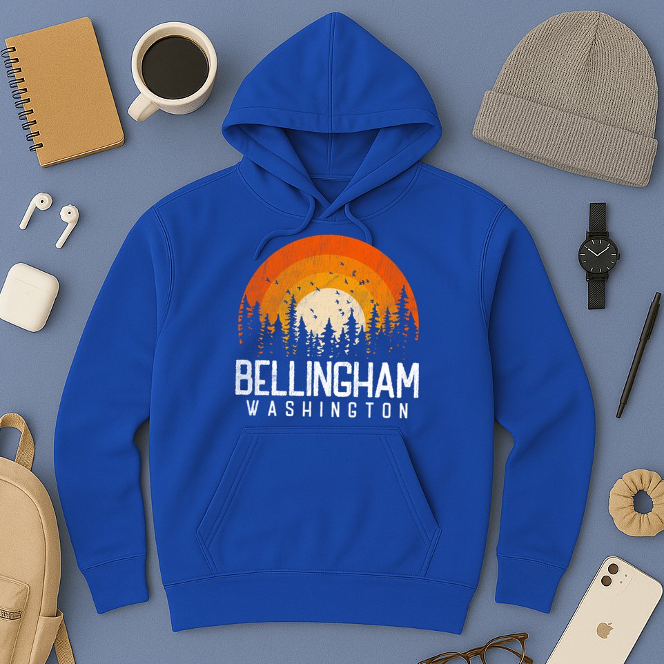 Bellingham Washington Wa Gift Retro 70s 80s Vintage Gift Great Gift Hoodie