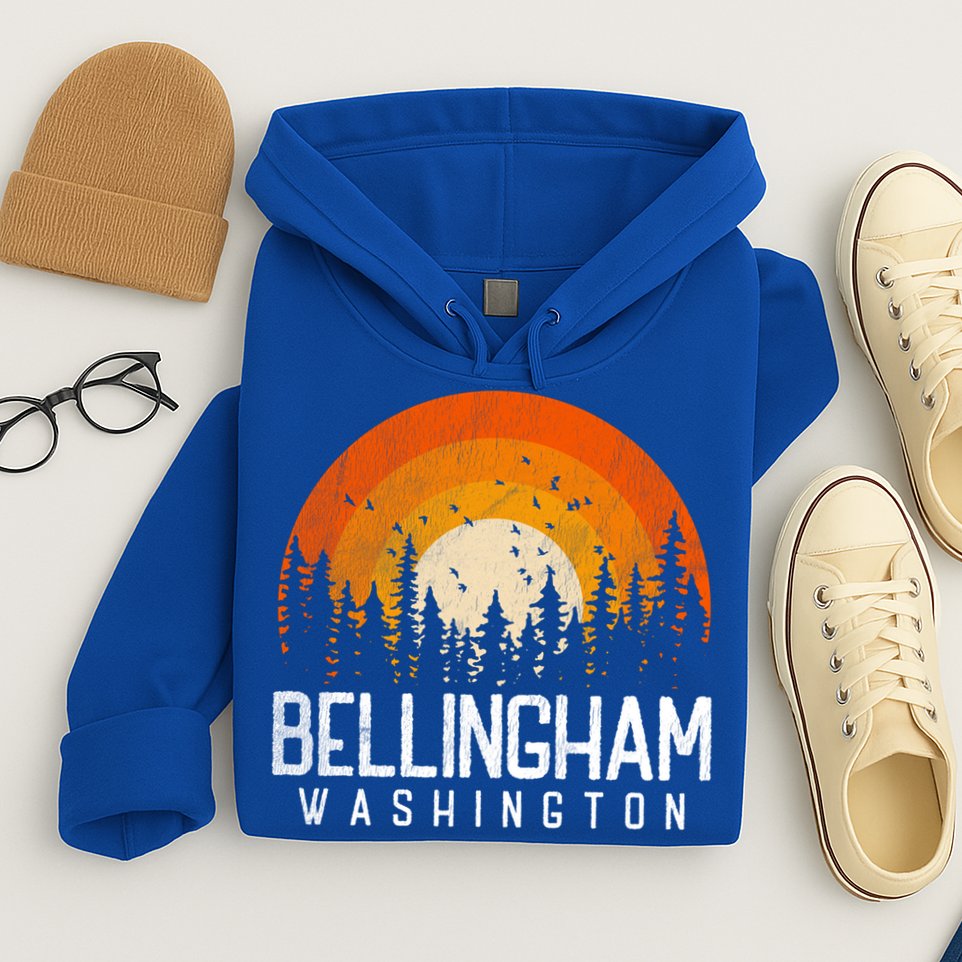 Bellingham Washington Wa Gift Retro 70s 80s Vintage Gift Great Gift Hoodie