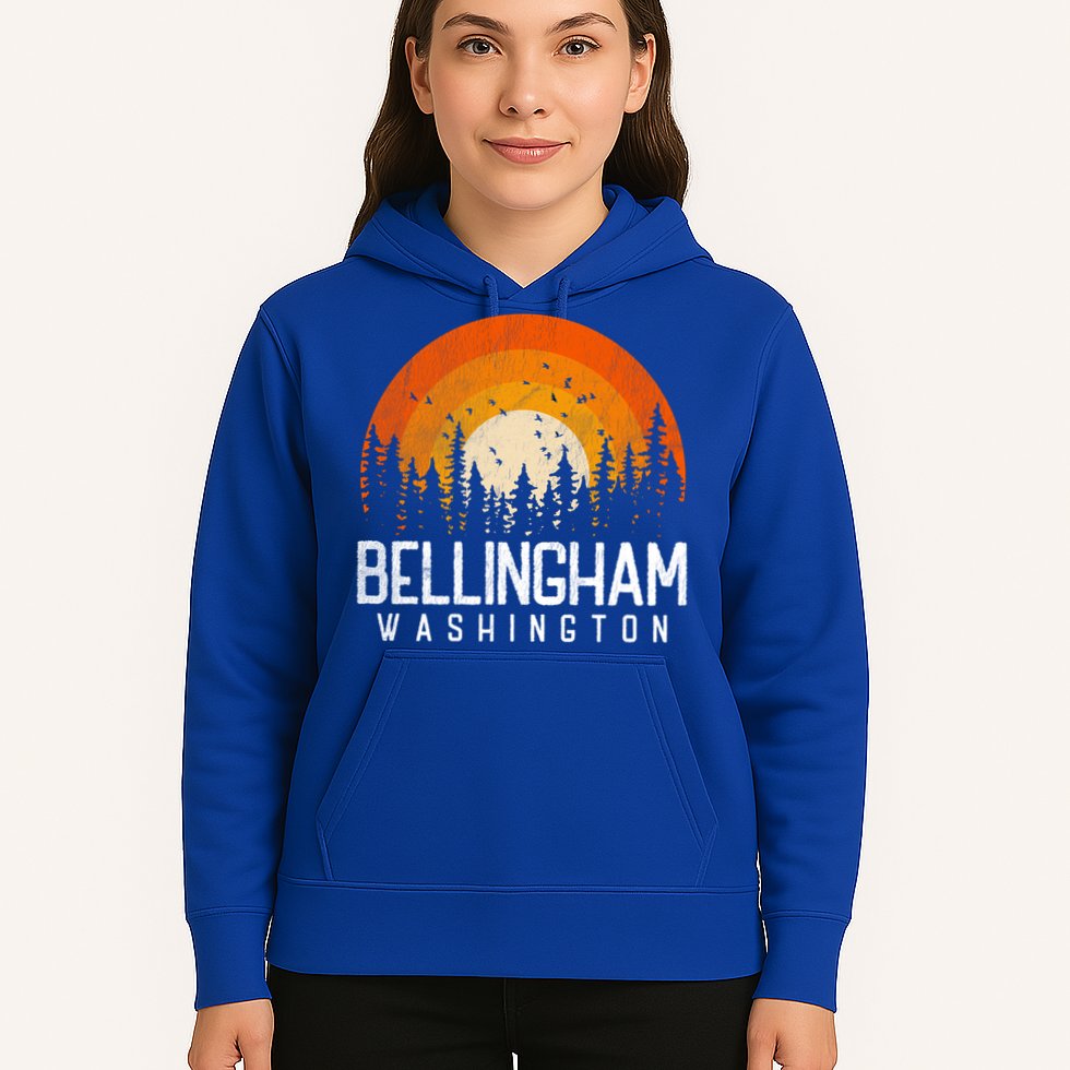 Bellingham Washington Wa Gift Retro 70s 80s Vintage Gift Great Gift Hoodie