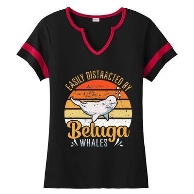 Beluga Whale White Whale Sea Canary Whale Watching Ladies Halftime Notch Neck Tee