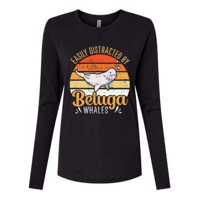 Beluga Whale White Whale Sea Canary Whale Watching Womens Cotton Relaxed Long Sleeve T-Shirt