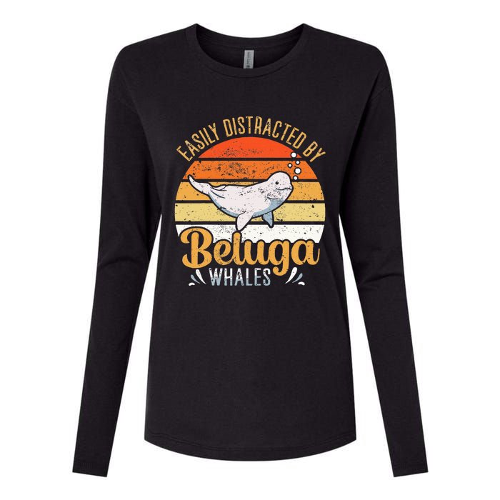 Beluga Whale White Whale Sea Canary Whale Watching Womens Cotton Relaxed Long Sleeve T-Shirt