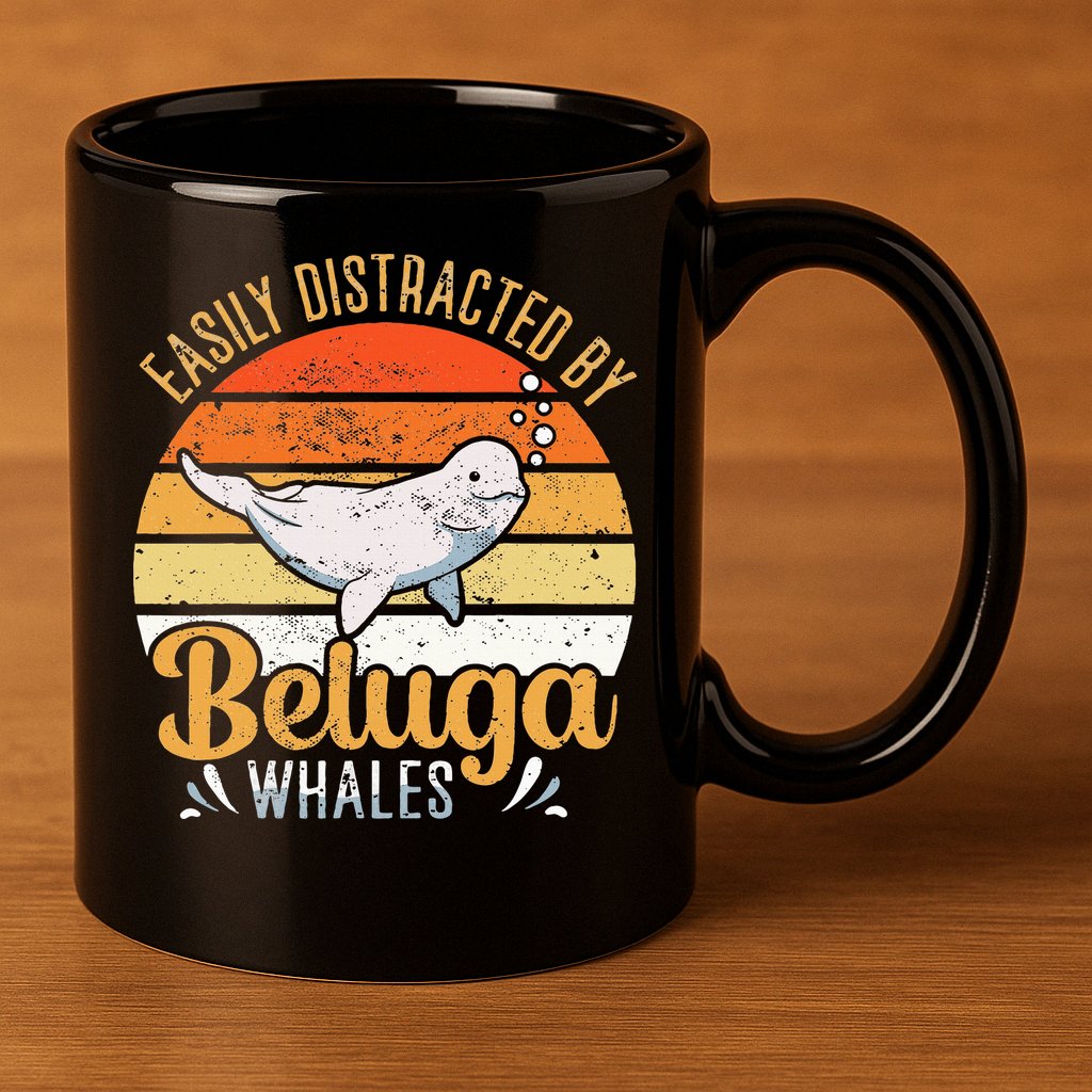 Beluga Whale White Whale Sea Canary Whale Watching 11oz C Handle Ceramic Mug