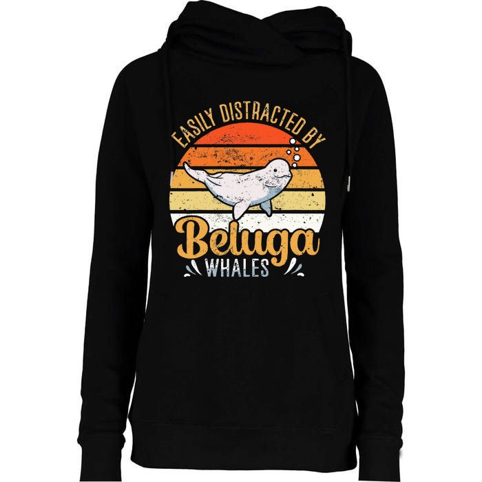 Beluga Whale White Whale Sea Canary Whale Watching Womens Funnel Neck Pullover Hood