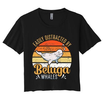 Beluga Whale White Whale Sea Canary Whale Watching Women's Crop Top Tee