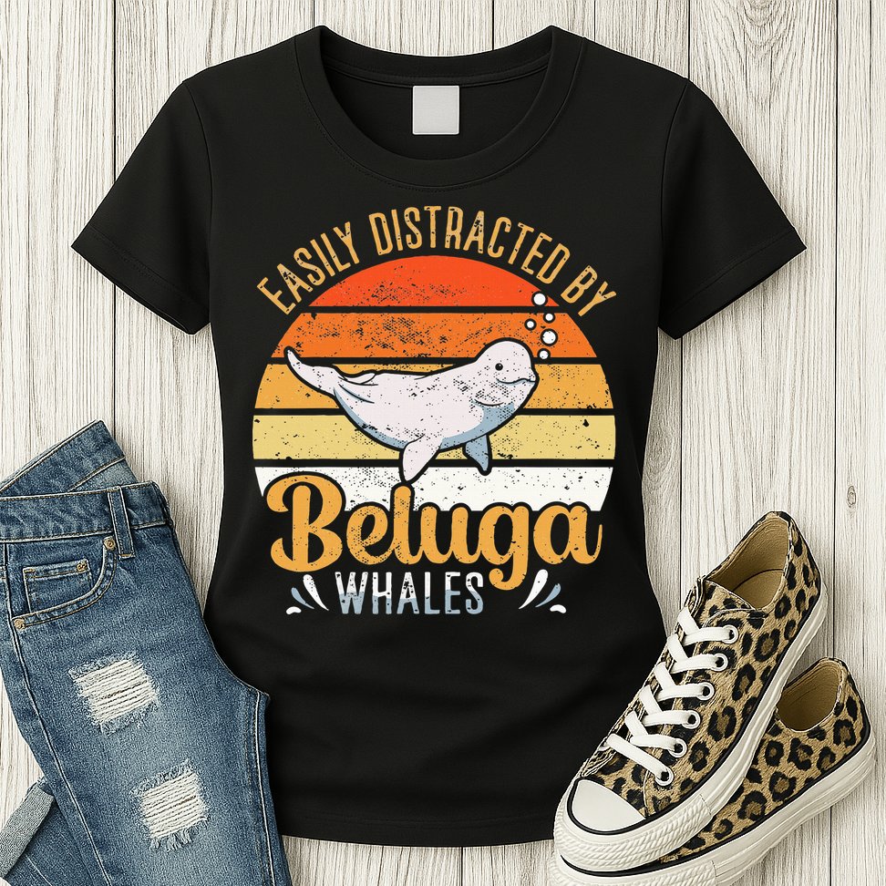 Beluga Whale White Whale Sea Canary Whale Watching Womens T-Shirt