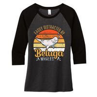 Beluga Whale White Whale Sea Canary Whale Watching Women's Tri-Blend 3/4-Sleeve Raglan Shirt