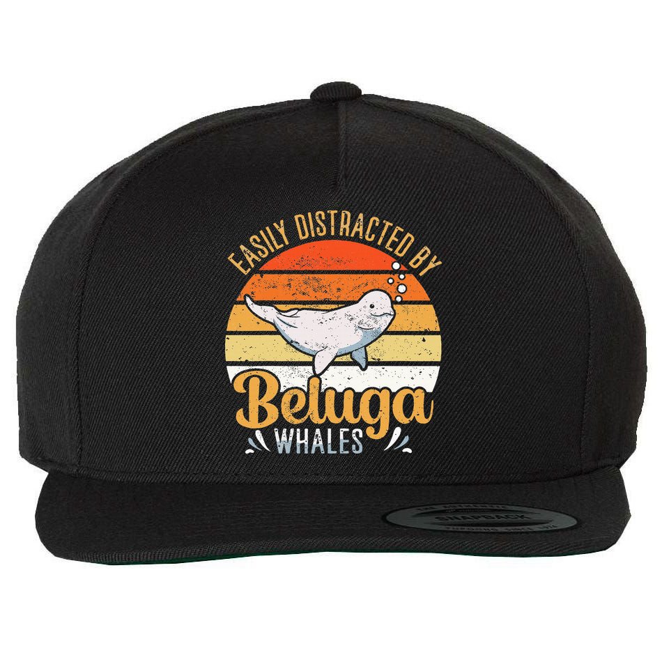 Beluga Whale White Whale Sea Canary Whale Watching Wool Snapback Cap