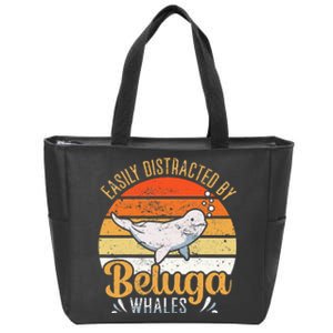 Beluga Whale White Whale Sea Canary Whale Watching Zip Tote Bag