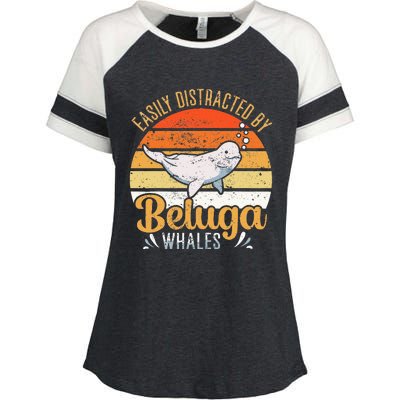 Beluga Whale White Whale Sea Canary Whale Watching Enza Ladies Jersey Colorblock Tee