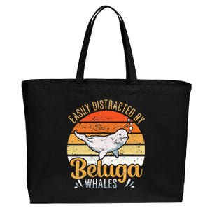 Beluga Whale White Whale Sea Canary Whale Watching Cotton Canvas Jumbo Tote